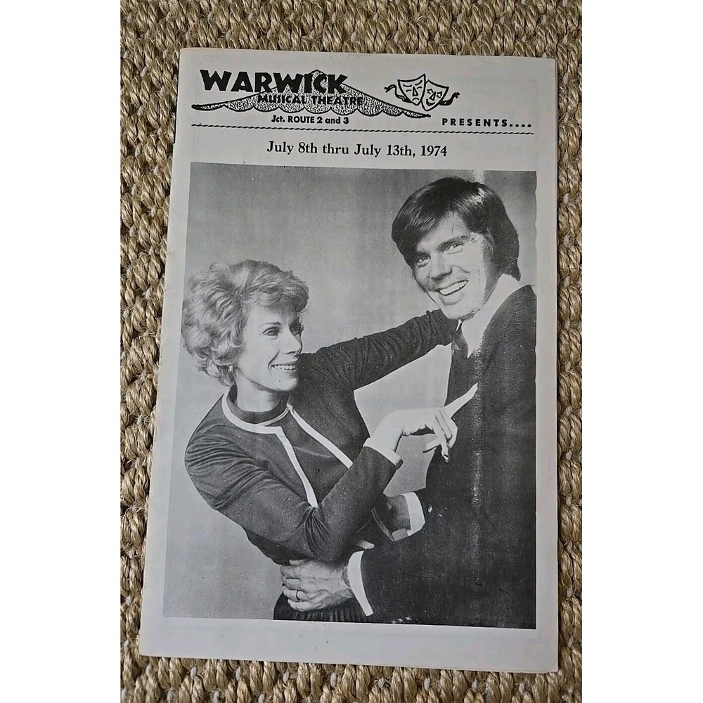 Rare Joan Rivers/John Davidson Warwick Musical Theatre RI Program 7/8-7/13, 1974